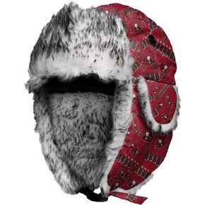 FOCO Men's NFL Team Logo Winter Repeat Print Wordmark Trapper Hat W Ear Flaps