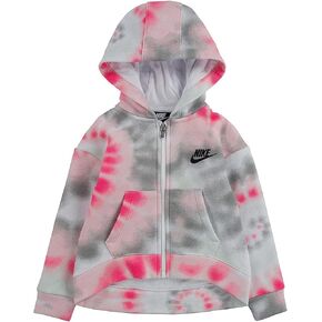 Nike Girl's Club Fleece Tie-Dye Full Zip (Little Kids) Hyper Pink 4 Little Kid in Saudi Arabia