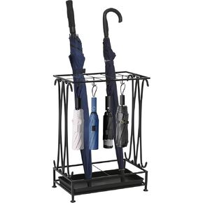 Umbrella Stand Indoor Entryway, Umbrella Holder Outdoor, Umbrella Rack, Metal, Black