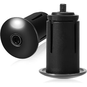 1Pairs Aluminum Alloy Bike Handlebar End Caps Bicycle Bar End Plugs Expanding Adjustable Locking Caps Black Handle Grips for Mountain Bike/Road Bike/BMX/MTB
