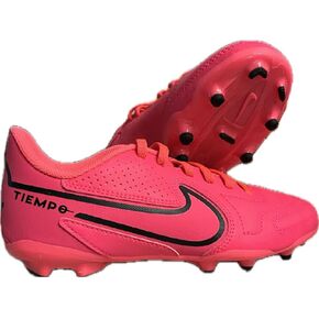Nike Jr. Tiempo Legend 9 Club MG Little/Big Kids' Multi-Ground Soccer Cleats/Racer Pink/Black, 3 Little Kid