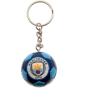 Manchester City FC Soccer Ball Keyring (One Size) (Blue)