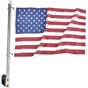 MARINE CITY 304 Grade Stainless Steel Flag Pole 7/8 to 1-1/4 inches Round and Square Tube & US Flag for Boats – Yachts – Ships – Marines (Pack of 1)