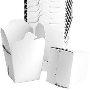 Recyclable Leakproof 32oz Chinese Take Out Boxes 10pk. US-Made Large Microwavable Takeout Containers are BPA-Free. Stackable to-Go Pails Keep Food Fresh. Great for Wedding Party or Asian Restaurant.