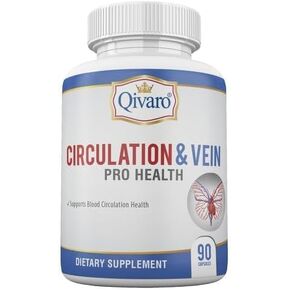 Circulation & Vein Pro Supplement - Contains Niacin, L-Arginine, Ginger, Cayenne Pepper, Hawthorn & Diosmin - 90 Capsules