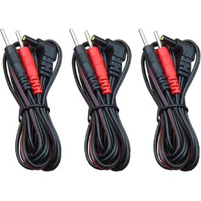 TENS Unit Electrodes Lead Wires: 3 Pieces BesCable 2mm Pin TENS Unit Replacement Cables Cords Wire for TENS 7000, for TENS 3000, for Accurelief and so on