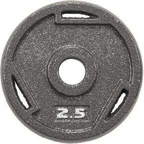 BalanceFrom Cast Iron Plate Weight Plate for Strength Training, Weightlifting and Crossfit, 1-Inch or 2-Inch, Standard or Olympic