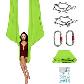 Yoga Hammock Set-5.5 Yards Premium Low-Mid Stretch Nylon Tricot Silks Fabric,Yoga Swing Kit for Home,Durable Aerial Silk for Aerial Antigravity Yoga,Flying Yoga & Improved Yoga Inversions, Flexibility & Core Strength -Suits All Levels in Saudi Arabia