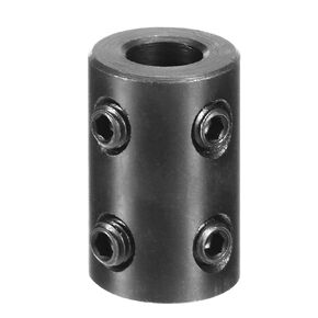 uxcell Shaft Coupling 5/16" Bore, 5/8" OD, 1" Length, Black Oxide Plated Steel Rigid Coupling, Motor Wheel Coupler, (4 Set Screws)