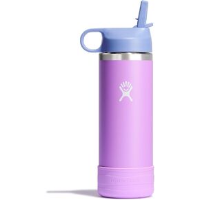 HYDRO FLASK Kids Water Bottle Jr. Stainless Steel Insulated With Straw Cap for Water, Milk, Juice, School, Camp, Sport, Play and Lunch, Easy to Clean, Leak-Resistant