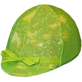 Equestrian Helmet Cover - Holographic Lime Green