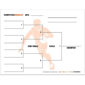 Perfect Strike Basketball Competition Brackets for Team tournaments or Skills competitions. Sheet Brackets for up to 8 participants.