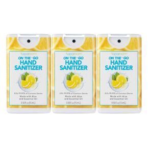 SpaRoom Hydrating Hand Sanitizer, 62% Alcohol with Aloe Vera & Essential Oils, Citrus Scent, 0.5 Fl Oz Travel Spray Bottle, 3-pack