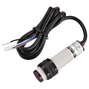 M18 Column Infrared Photoelectric Proximity Switch, Diffuse Reflection Type, E3F-DS200C3, Detection Distance 10-200CM, 10-30VDC 200mA, NPN NO+NC, 4 Wire