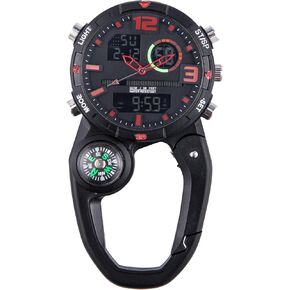 Clip On Digital Carabiner Watch Backpack Belt Waterproof Shockproof Pocket Clip-on Watch for Outdoor Sports