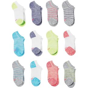 Hanes Girls Hanes Girls' Socks, Breathable Arch Support No Show Socks, 12-Pair Packs