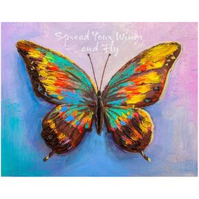 Butterfly Spread Your Wings and Fly Colorful Design Fine Art Print Decor - Motivation - 11x14 Unframed Decorative Wall Art Photo Gift - Dorm, Apartment, Bedroom Decor - Accessories Under $15