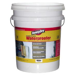 Sunny Dry Maximum Coverage Powder Waterproofer, Apply to Wet or Dry Walls, Twice the Coverage Compared to Competition (White, 50lb)