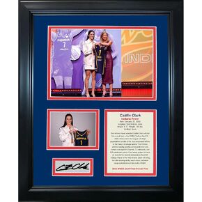 Framed Caitlin Clark 2024 WNBA Draft 1st Overall Pick Facsimile Laser Engraved Signature Auto Basketball 11"x14"Photo Sig Collage