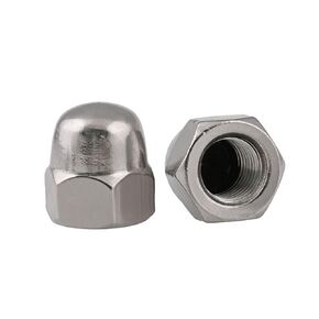 Junter 20pcs M6-1.0 Left Hand Thread A2 Stainless Steel 18-8 Acorn Cap Decorative Dome Nuts Metric DIN1587