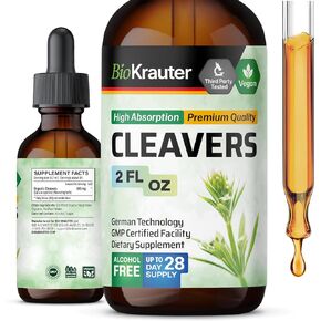 Cleavers Leaf Tincture - Cleavers Herb Liquid Extract - Natural Detox - Alcohol and Sugar Free - Vegan Drops 2 Fl.Oz.