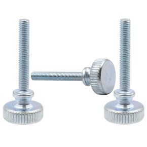 LBY 30pcs Knurled Hand Screw, M3 x 20mm Flat Knurled Head Fully Threaded Thumb Screws(Double Layer Step), Carbon Steel Galvanize