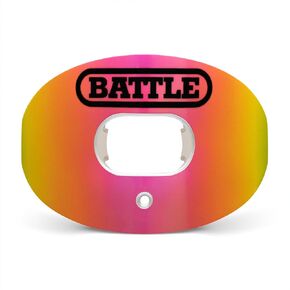 Battle Sports Iridescent Oxygen Football Mouthguard - Football Mouth Guard with Strap, Superior Airflow and Better Performance, Maximum Breathability, Works with Braces