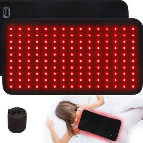 Red Light Therapy for Body, 19.8" x 12" Infrared Light Therapy Pad XL Large Red Infrared Heating Therapy Wrap Pad Belt for Back Shoulder Leg Relief Home Office Use, Idea Gift
