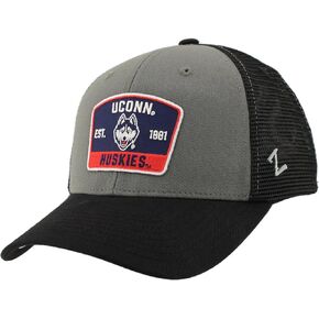 قبعة Snapback مرخصة رسميًا من ZHATS Standard NCAA، رقعة كبيرة باللون الأسود والرمادي