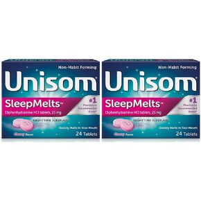 Unisom Quick Sleepmelts مساعد النوم أثناء الليل، الكرز، 24 قطعة (عبوة من 4) in Kuwait