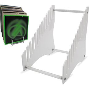 Vinyl Record Storage Multi-Use Vinyl Record Holder Stand - Magazine Holder or File Organizer - Holds 24 Albums or Magazines - Record Rack Vinyl Record Stand for Vinyl Record Display