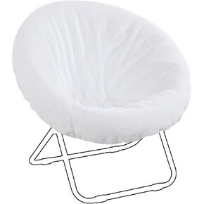 HOMBYS Faux Fur Cover for Saucer Chair, Removable Round Moon Chair Slipcover (without Chair, Only A Cover), Ultra Soft and Waterproof Chair Cover for Saucer Chairs Size Between 28-30 in x 29-32 in