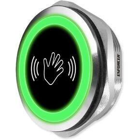 Seco-Larm CS-PD422-PQ Enforcer IR Proximity Sensor; 22mm; Stainless Steel; No-touch Operation; Adjustable Sensor Range up to 6"; Selectable LED Colors; Weatherproof IP65