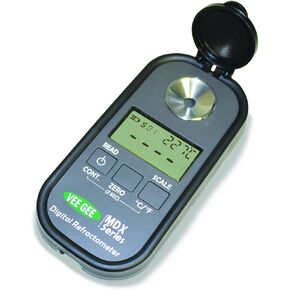 مقياس انكسار رقمي Vee Gee 48202، Mdx-202، لملوحة مياه البحر، الجاذبية النوعية للكلور، ND، 4 موازين، غلاف بلاستيكي رمادي، 32 مم × 60 مم × 120 مم in Kuwait