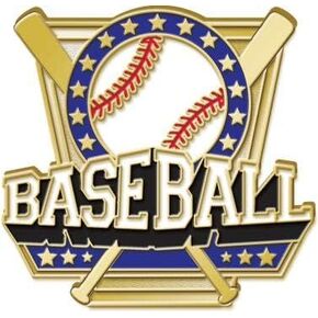 Crown Awards Baseball Pin - 1" Baseball Bat Shield Enamel Lapel Pin Prime