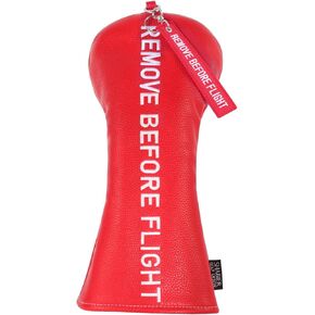 SHABIER Golf Head Cover with Remove Before Flight Design for Golf Club (Red Driver Cover)