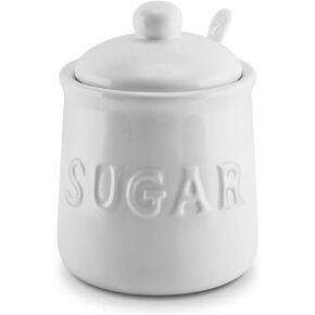 10 oz Ceramic Sugar Jar & Spoon Set