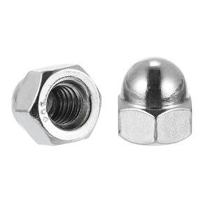 uxcell 1/4"-20 Acorn Cap Nuts, 20Pcs 316 Stainless Steel Dome Cap Head Acorn Nut Hardware Nuts for Bolt Cover, Silvery