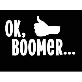 Ok Boomer Thumbs Up Funny NOK Decal Vinyl Sticker |Cars Trucks Vans Walls Laptop|White|5.5 x 4.0 in|NOK830