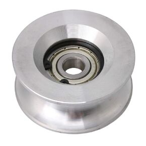 BQLZR 10x60x25mm Bearing Steel Aluminum Passive Round Guide Pulley Wheel Rail Roller Load 199KG for Steel Wire Rope Idler Wheel