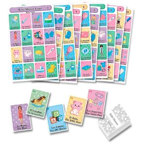 Baby Shower Bingo - ثنائي اللغة الإنجليزية والإسبانية، لما يصل إلى 10 لاعبين