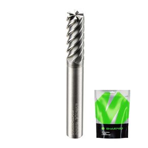 6mm Shank Carbide Square End Mill 6 Flute 6mm Cutting DIA. AlCrN Coated CNC Milling Bit, Apply for Alloy Steel, Stainless Steel, Cast Iron and Aluminum Cutting