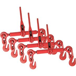 AAIN 1/4"- 5/16" Chain Hook Tie Down,Load Binders Ratcheting Levers,2200 lbs Tie Down Hauling Chain Binders for Flatbed Truck Trailer EI001A*4