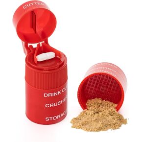 Pill Crusher Cutter and Grinder Cut and Crush Combo with Drinking Cup, Storage, by easycare