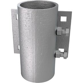 Floating Dock Steel Pipe Leg Holder, 3" Inner Diameter Stationary Dock Heavy Duty Side Leg Pipe Sleeve, 6x5" Boat Dock Multi-Anchoring Leg Holder with 1/2" Holess, Thickness 6mm - NO Carriage Bolts