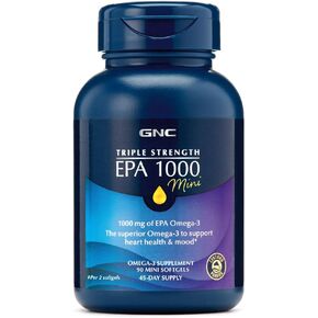 GNC Triple Strength EPA 1000mg Mini, 90 Mini Softgels, for Join, Skin, Eye, and Heart Health