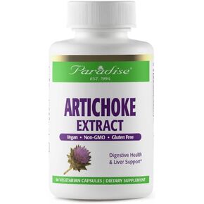 Paradise Herbs Artichoke Extract, Supports Digestive Health, Active Whole Spectrum, 250mg, Vegan, Non GMO, Gluten Free, 60 Vegetarian Capsules