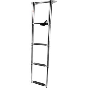 4-Step Marine Boat Ladder Stainless Steel Telescoping Ladder for Boat Marine Swimming Pool Ladder Foldable