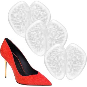 Ball of Foot Cushions for Women, 3 Pairs Reusable Metatarsal Pads Women Men, High Heel Comfort Forefoot Pads Non-Slip Inserts Pads Reduce Foot Pain and Provide Support, Fits All Feet Sizes