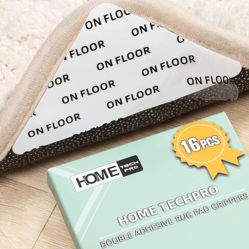 Home Techpro 12PCS Gripper for Rug for Hardwood Floors, Under Rug Carpet Tape for Area Rugs Hardwood Floor No Damage, Non Slip Rug Pads Grippers in Saudi Arabia